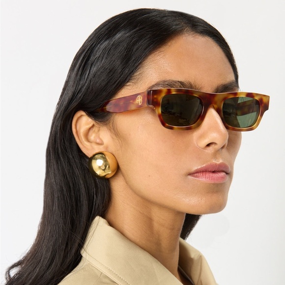NWT Anine Bing Otis Sunglasses in Brown Tortoise Shell - Picture 1 of 8